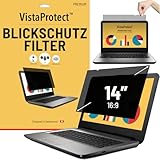 VistaProtect – Premium Blickschutzfilter & Anti-Blaulichtfilter, Privacy Filter Anti Blue Light Blickschutzfolie für Laptops & Notebooks (14″ Zoll)