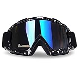 4-FQ Motocross Brille, Crossbrille, Hochwertige Motorradbrillen, ATV Dirt Bike Off Road Racing MX-Fahrbrille, Anti Fog UV Schutzbrille mit Double Lens Schaumstoffpolsterung (Schwarz)