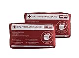 HP-Autozubehör 10049-2 KFZ-Verbandtasche 2022 Neu DIN 13164:2022 Maske Rot - Bundle - Mindesthaltbarkeit 4 Jahre