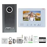 Eminchu 2-Draht-Video-Türsprechanlage, Türklingelsystem, 7-Zoll-HD-, Intelligente Türklingel aus Edelstahl mit Nachtsicht Elektrisches Steuerschloss Ringkamera für den (1 Haushalt (SY828NMJAEND1))