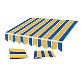 Stoff gestreifter Markisenstoff Ersatz ，Terrassenmarkisenstoff，Anpassbare Farben und Größen，für Hinterhof, Terrasse, Patio(8x9ft(2.5 * 2.7m))