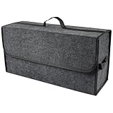 Auirshiky Kofferraum Organizer, Auto Organizer Toolbag, Kofferraum Organizer aus Filz mit Klett Fixierung, Faltbar & Extra Stabil, Wasserdicht, Kofferraumtasche aus Filz für Ordnung im Auto