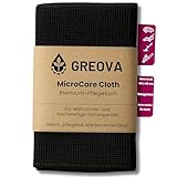 Premium Mikrofasertuch für Mähroboter & Gartengeräte – 40x40 cm, schwarz, extra saugstark, extra langlebig, fusselfrei, waschbar, für Garten & Werkzeug. - GREOVA MicroCare Cloth