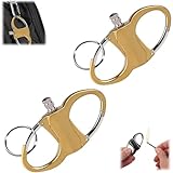 Keychain Lighter Match Strike, Ewiges Streichholz Feuerzeug mit Schlüsselanhänger, Tragbares Wiederverwendbares multifunktionsmatch, Outdoor Camping Match Feuerzeug, Butangasfrei (Gold, 2PCS)