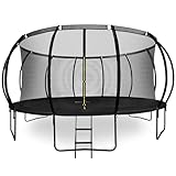Hypermotion Trampolin Outdoor Kinder 244/305 / 366/430 / 487 cm Kindertrampolin ab 3 Jahre - Schnelltrocknend und Wasserabweisend - Ausgezeichnete Sprungkraft - Gartentrampolin (Ø 487 cm / 16FT)