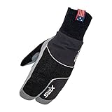 Swix H02204 Herren Star XC 3.0 Split 3-Finger Isolierte Winter Langlaufhandschuhe Skihandschuhe Schwarz/Silber, Small