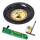 NZVZGKTNTW 10-Zoll-Roulette-Set, Casino-Spielset, Enthält Kunststoff-Rouletterad, Chips, Spielkarten, Filz-Layout, for Einen Spieleabend Zu Hause Oder Eine Clubparty