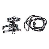 Katzengeschirr und Leine zum Spazierengehen im japanischen Stil mit Schleife, Katzengeschirr, verstellbare weiche Leine für Sicherheit im Freien (S)