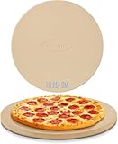 Unicook Rund Pizzastein Klein Brotbackstein für Backofen 26cm - Pizzastein für Gasgrill, Pizza Backstein für Brot Keksen, Pizzapfanne aus Cordierit