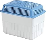 WENKO Feuchtigkeitskiller mit 1 kg Granulatblock, Raumentfeuchter, fasst bis zu 1,4 Liter Feuchtigkeit, laborgeprüft, nachfüllbar, reduziert Schimmel & Gerüche, 24 x 16 x 15 cm, Grau / Blau