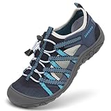 SAGUARO Trekking Sandalen Damen Outdoor Sport Sandalen Rutschfest Atmungsaktiv Geschlossene Wandersandalen Saphirblau 39 EU