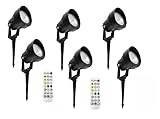 T-SUN RGB Gartenbeleuchtung LED mit Fernbedienung und App Steuerung, IP65 Wasserdicht Gartenleuchten mit Strom, 16 Farben 44 Dynamische Modi RGB gartenstrahler für Außen, Rasen, Baum, Wegen(6 Stück)