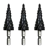 KEALBAUS 3 x Stufenbohrer mit Sechskantschaft M35 TiAlN mit Nut in Spirale 4 – 20 aus Stahl mit Kobalt