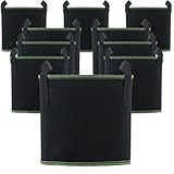 Gegaden 10x 12L Pflanzsäcke aus Vliesstoff - Ideal für Balkon, Terrasse, Gewächshaus & Garten - Leicht zu installieren, langlebig (12L - 10er Set)