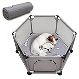 Sechseckige Wurfbox für besonders große Hunde Welpenbox mit Wurfunterlage für große und kleine Hunderassen Wurfzubehör für Hunde und Welpen Maße 122x65 cm