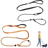 2 Stück Trainingsleine für Hunde, Starke Stabile Anti-Zieh-Hundespaziergangstrainingsleine, Leichte Hundeschlupfleine mit Schiebe-Gummistopper, für Outdoor Welpen Kleine Mittlere Große Hunde