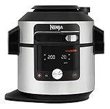 Ninja Foodi MAX Multikocher mit Smart Deckel, 7,5L, 14-in-1 Multicooker, Pressure Cooker Schnellkochtopf, Airfryer Heißluftfritteuse, Slow Cooker, digitaler Temperaturfühler, Edelstahl, OL750EU