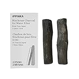 Binchotan Holzkohle aus TOSA, Japan – Wasserreinigungsstäbchen für wohlschmeckendes Wasser, 2 Stäbchen – jeder Stab filtert bis zu 2 Liter Wasser