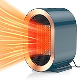 Heizlüfter Energiesparend 1200W, Tragbare PTC Keramik Heizung Elektrisch Energiesparend Leise mit 2 Heizmodi, 3s Schnell heizende Kleiner Sparsamer Heizlüfter für Büro Schlafzimmer, Blau