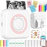 CIANBIFN Mini Drucker, Wireless Fotodrucker Thermodrucker, Tragbarer Mini Fotodrucker, Smartphone Bluetooth Drucker, für Lernhilfe,Lernnotizen, Journal, Notizen, Journal, Liste