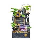 Gartenbrunnen Wohnzimmer-Balkon-Steingarten-Wasserbrunnen, Fischteich-Aquarium-Dekoration im Freien Terrassendekor(M)