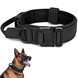 Taktisches Hundehalsband, Verstellbare Halsband Mit Kontrollgriff Weich Gepolstertes Nylon Hunde Halsband mit robuster Metallschnalle für Mittlere Große Hunde