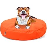 Avalon - Mittleres Hundekissen, abnehmbar & waschbar, Premium Jive reißfest, anatomische Hundematratze, wasserdicht, Anti-Haar, Made in Italy (Frisbee 80cm-Orange)