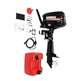 Außenborder Motor, 4-Takt 123CC 6.5PS Benzin Außenbordmotor 1 Zylindern Benzin Bootsmotor Wasserkühlung Außenborder Schwere Schiffsmotoren mit CDI-Zündsystem und 3.2-Gallonen-Tank für Schlauchboote