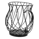 STOBAZA Kaffeekapselhalter aus Robustem Praktischer Aufbewahrungskorb für Zuhause und Vielseitiger Organizer für Kaffee und Snacks Stabiler Metallkorb für Schreibtisch und Küche Schwarz