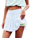 BebreezChic Tennisrock Damen Kurz Sportrock mit Hose Drunter und Tasche Faltenrock Golf Mini Sommer Running Skirt