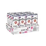 Jim Beam Berry Mix, Alkoholisches Mixgetränk mit Schwarzkirschengeschmack und Whiskey, 10 Prozent Vol., Einweg, 12 x 330ml