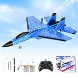 Couleeur RC Flugzeug, 2.4GHz Ferngesteuertes Flugzeug, 2 Startmodi & USB-Aufladung Flugzeugmodell mit 3-Achsen-Gyro-Flugsystem, LED-Nachtlicht und 2 Ersatzpropellern für Kinder