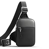 Homshsjhkis Umhängetasche, Schultertasche, Mini Crossbody Bag Brusttasche Sling Bag, Wasserabweisender Umhängetasche, Schulterrucksack für Herren und Damen, Freihändig für Läufer, Workout, Schwarz