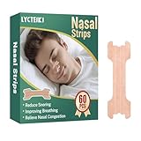 LYCTEIKI Nasenpflaster Schnarchen, 60 Stück Premium Nasenstreifen, Nose Strips for sleeping Anti Schnarch Unterstützung, Nasal Strips Besser Atmen bei verstopfter Nase