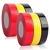 SJDOFU Isolierband Wasserdicht Elektrisches Isolierband Universal Isolierband PVC Klebeband 6 Stück Selbstklebendes Isolierband Rot Gelb Elektriker Klebeband Schwarz