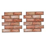 WHAMVOX 2 Stück Selbstklebende Wandpaneele Ziegelsteinoptik Kreative Tapete für Wohnzimmer Schlafzimmer Küche Einfache Montage Strapazierfähige Wandverkleidung Retro Home Decor