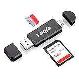 Vanja SD Kartenleser Adapter Micro USB SD Card Reader & USB kartenlesegerät SD Karten für SDXC, SDHC, SD, MMC, RS-MMC, Micro SDXC, Micro SDHC, Micro SD Karte und UHS-I Karten