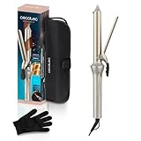 Cecotec SurfCare CurlClip Lockenstab, 25 mm, Keramikbeschichtung, Keratin und Arganöl, schnelles Aufheizen, 5 Temperaturen, Handschuh und hitzebeständige Tasche, drehbares Kabel