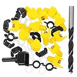 Toddmomy 1 Satz Automatisches Hühnertränke Set mit Gelben Tränken Werkzeug und Bohrer Effiziente und Praktische Geflügeltränke für Hühner Enten Wachteln Beheizbare Wassertränke für Sauberes