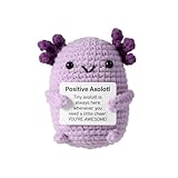 TOYMIS Positiver Axolotl Gehäkelt, Süßes Kleines Gestricktes Gehäkelte Tiere Axolotl-Häkelspielzeug Aufmunternde Geschenke Party-Dekoration für Freunde Weihnachts- und Geburtstagsgeschenke(Lila)