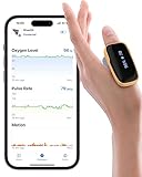 WearO2 Pulsoximeter Fingeroximeter, Bluetooth Sauerstoffsättigung Messgerät, Blutsauerstoffmessgerät Finger Aufladbar mit Bluetooth APP und Vibration, mit 16 Std Akkubetriebsdauer