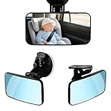 3 Stück Spiegel Auto Baby Rückbank Set, Autospiegel Baby Rücksitz Mit Klammern und Saugsaugen Schön Langlebig Mit Großem Sichtfeld Und Einfach Zu Bedienen, Spiegel Kindersitz Auto Geeignet Für Die Mei