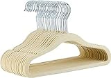 Amazon Basics Kinder-Kleiderbügel aus Samt, rutschfeste Kleiderbügel für Babys und Kleinkinder, 29 cm, 30er-Pack, Beige