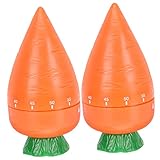 TIDTALEO 2Stücke Karotten Küchentimer Mechanischer Cartoon Timer für Bad Minuten Zeitmessung Einfacher Gebrauch Langlebig für Backen