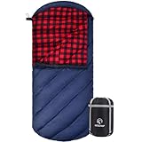 REDCAMP XXL Schlafsack 3-4 Jahreszeiten Übergröße für Erwachsene,2-in-1-Design Flanell Campingschlafsack, Bequeme Flanell Kompakt deckenschlafsack Wetter Outdoor Winter, Rucksackreisen,Camping, Reisen