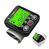 Handgelenk Blutdruckmessgerät, Präzise Blutdruckmessung und Pulsmessung, vollautomatische Blutdruckmessung und Pulsmessung,einfache Handhabung, den Heimgebrauch Große LCD (Schwarz)