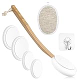 Magrimaxio Eincremehilfe für Rücken, 7 Stück Rückenbürste zum Duschen, mit 4 Austauschbaren Pads Rückencremer, Rückeneincremer Rückenbürste mit Langem Stiel, Rückencremer Applikator Rückenbürste