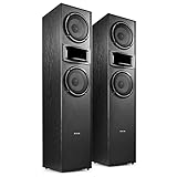 Fenton SHF700B - Standlautsprecher Paar, HiFi Lautsprecher Stereo Set, 400 Watt Standlautsprecher 3-Wege, 8 Ohm Passive HiFi Boxen Paar, Stand-Lautsprecher für TV, Stereo- und Surround-Sound-Systeme