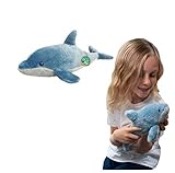 EcoBuddiez - Delfin von Deluxebase. Kleines 26cm weiches Plüschtier aus recycelten Plastikflaschen. Umweltfreundliches kuscheliges Geschenk für Kinder und süß Stofftier für Kleinkinder.