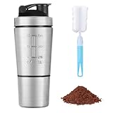 ACWOO Edelstahl Protein Shaker, 700 ml Shaker Edelstahl, Shaker Bottle zusätzlicher Included 200ml Lagerung, BPA Free/Leak Proof, Eiweiß Shaker für Diät und Fitness Shakes, mit Shaker Balls